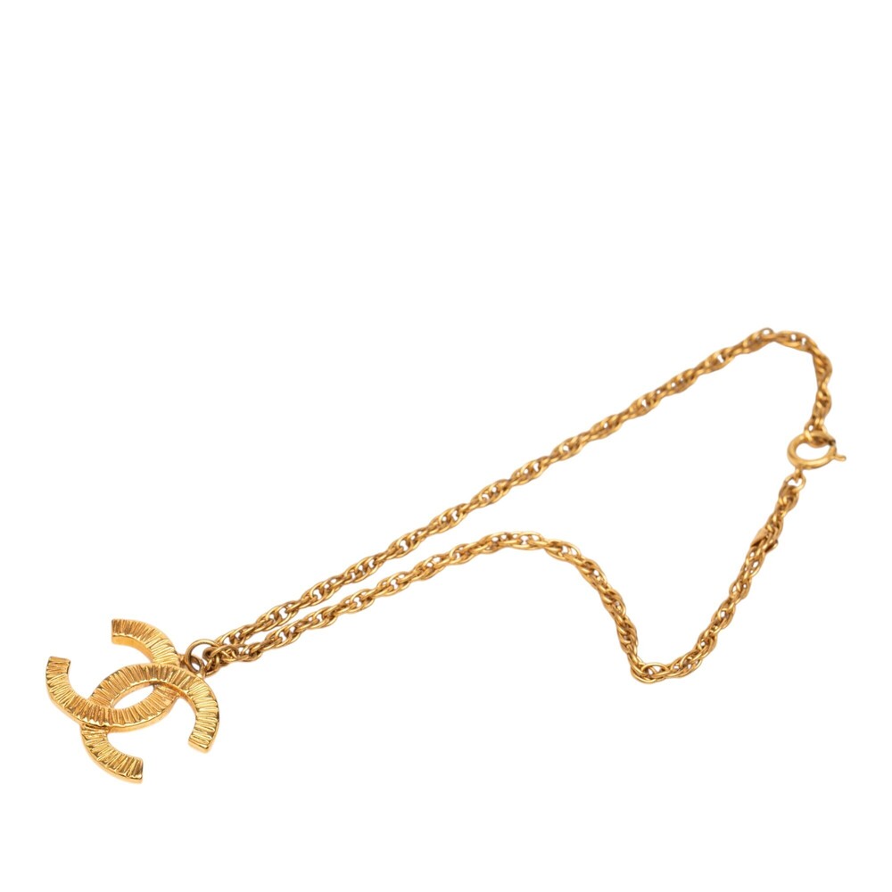 Pre-Loved Chanel CC Gold Plated Pendant Necklace